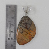 Natural Cherry Jasper Gemstone Silver Pendant