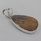 Natural Cherry Jasper Gemstone Silver Pendant