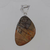 Natural Cherry Jasper Gemstone Silver Pendant