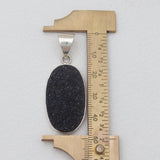 Blue Druzy Quartz Silver Pendants