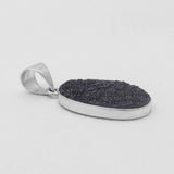 Blue Druzy Quartz Silver Pendants