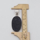 Blue Druzy Quartz Silver Pendants