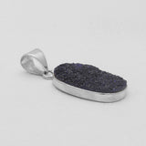 Blue Druzy Quartz Silver Pendants