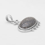 Black Coral Silver Pendants
