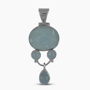 925 Sterling Silver Aquamarine Pendants