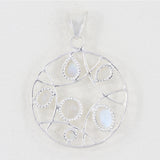 Rainbow Moonstone 925 Sterling Silver Pendant