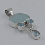 Aquamarine Gemstone 925 Sterling Silver Pendant