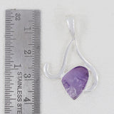 Raw Amethyst Pendant 925 Sterling Silver Pendant