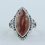 Crazy Lace Agate Silver  Ring