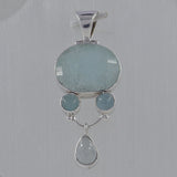 Aquamarine Gemstone 925 Sterling Silver Pendant