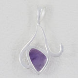 Raw Amethyst Pendant 925 Sterling Silver Pendant