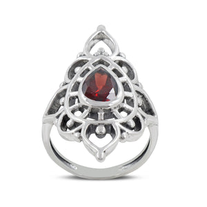 Garnet Silver Rings