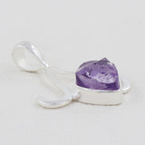 925 Silver Raw Amethyst Pendant