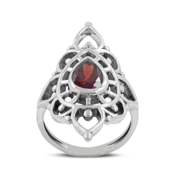 Garnet Silver Rings