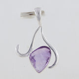 Raw Amethyst Pendant 925 Sterling Silver Pendant