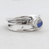 Rainbow Moonstone Silver Ring