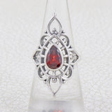 Garnet Silver Ring