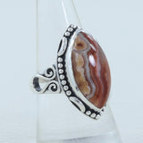 Crazy Lace Agate Silver  Ring