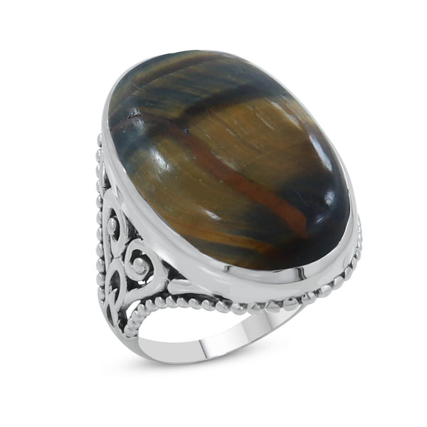 Tiger Eye Silver Rings