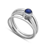 Rainbow Moonstone Silver Ring