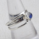 Rainbow Moonstone Silver Ring