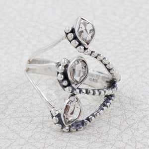 Herkimer Quartz Silver Ring