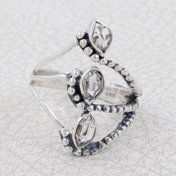 Herkimer Quartz Silver Ring