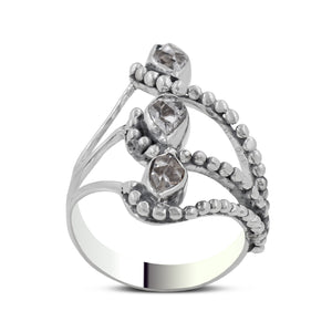 Herkimer Quartz Silver Ring