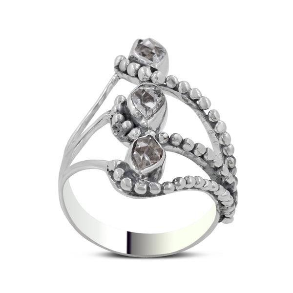 Herkimer Quartz Silver Ring