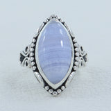 Crazy Lace Agate Silver  Ring