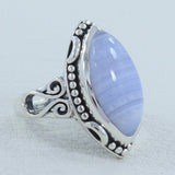 Crazy Lace Agate Silver  Ring