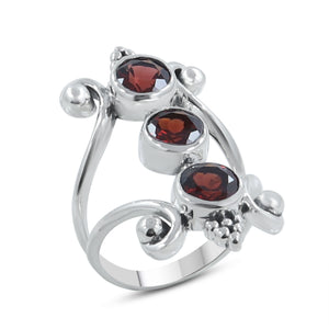 Multi-Gemstones Designer Ring in 925 Sterling Silver