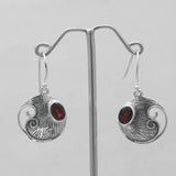 925 Sterling Silver Garnet Earrings