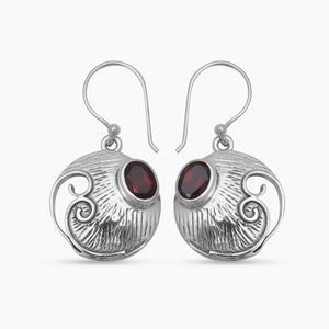 925 Sterling Silver Garnet Earrings