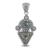 925 Silver Larimar & Blue Topaz Pendant