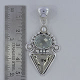 925 Silver Larimar & Blue Topaz Pendant