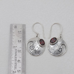 925 Sterling Silver Garnet Earrings