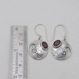 925 Sterling Silver Garnet Earrings