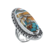 Blue Lace Agate Designer Ring in 925 Sterling Silver