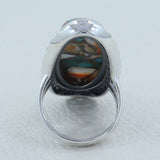 Blue Lace Agate Designer Ring in 925 Sterling Silver