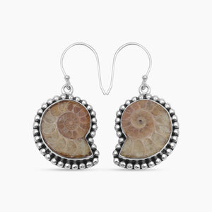 Ammonite Silver Earrings