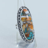 Blue Lace Agate Designer Ring in 925 Sterling Silver