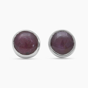 Ruby Silver Stud Earrings
