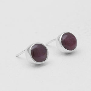 Ruby Silver Stud Earrings