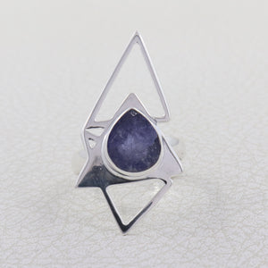 Rough Tanzanite Silver Ring