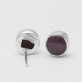 Ruby Silver Stud Earrings