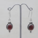 Garnet Silver Earrings