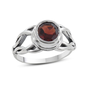 Red Garnet Silver Rings