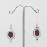 Garnet Silver Earrings
