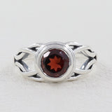 Red Garnet Silver Ring